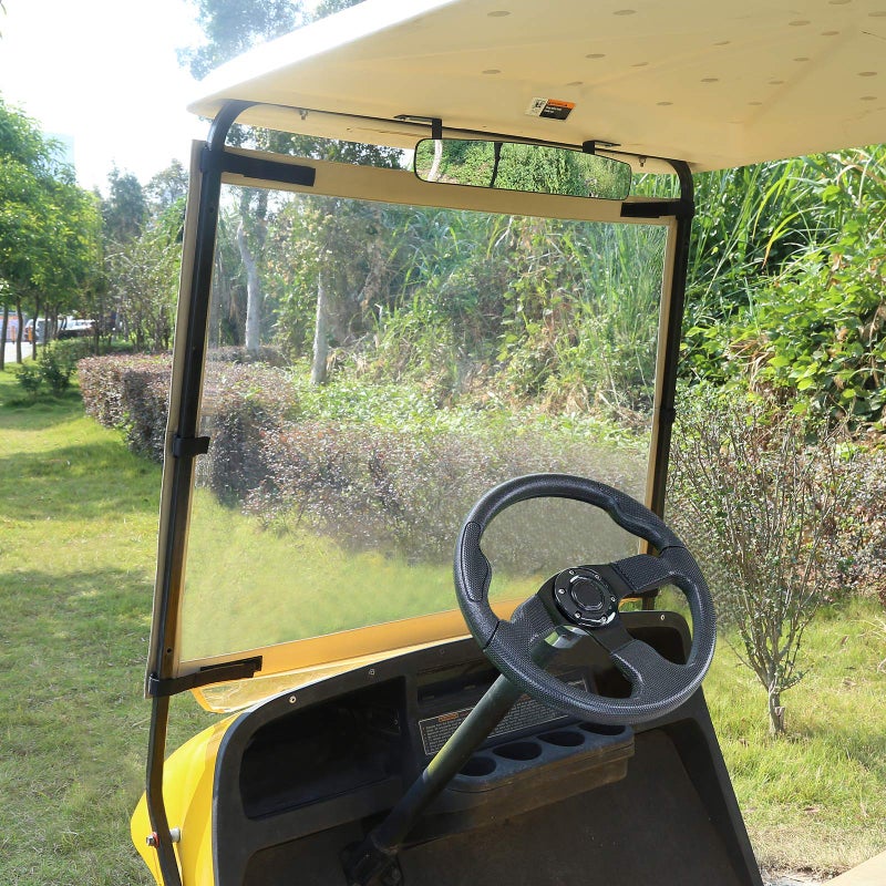 10L0L Golf Cart Foldable Windshield for EZGO TXT, Clear Film PVC Impact-Resistant Windproof - Image 3